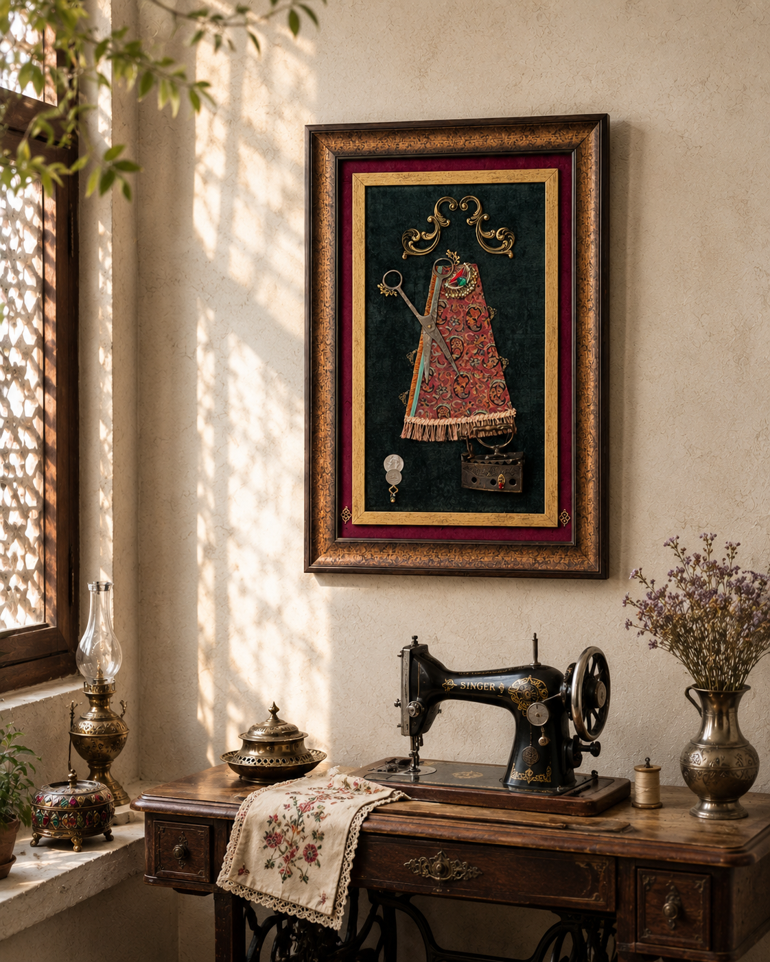 KHAYAT — Framed Persian Textile Object